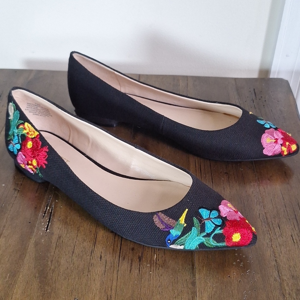 Nine West Embroidered Speakup Ballet Flats Size 7.5 - Picture 3 of 12